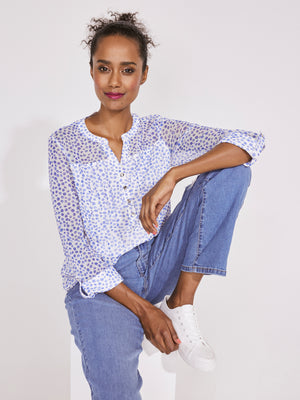 Roz & Ali Blue Mesh Dot Popover - 13