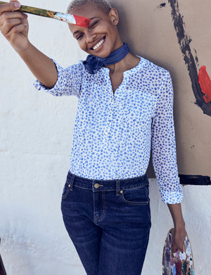 Roz & Ali Blue Mesh Dot Popover - 1