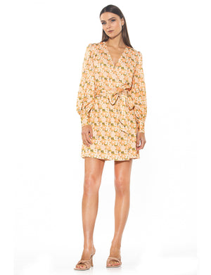 Arya Wrap Dress With Bubble Sleeves - 2